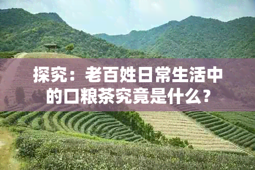 探究：老百姓日常生活中的口粮茶究竟是什么？