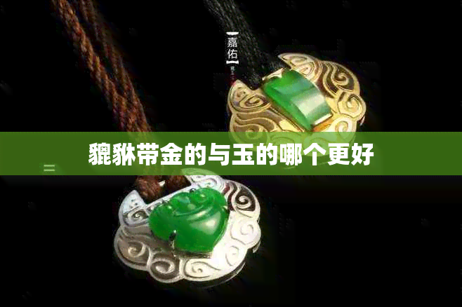 貔貅带金的与玉的哪个更好