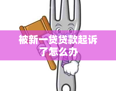 被新一贷贷款起诉了怎么办