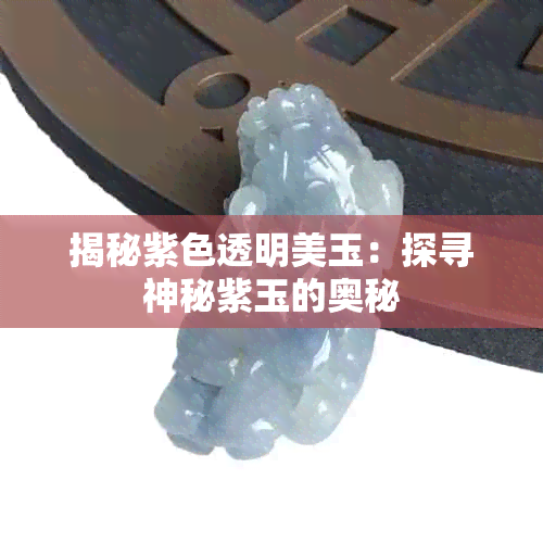 揭秘紫色透明美玉：探寻神秘紫玉的奥秘