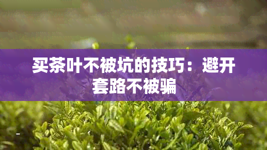 买茶叶不被坑的技巧:避开套路不被骗