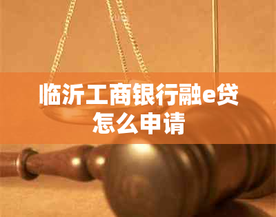 临沂工商银行融e贷怎么申请