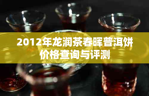 2012年龙润茶春晖普洱饼价格查询与评测