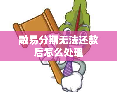 融易分期无法还款后怎么处理