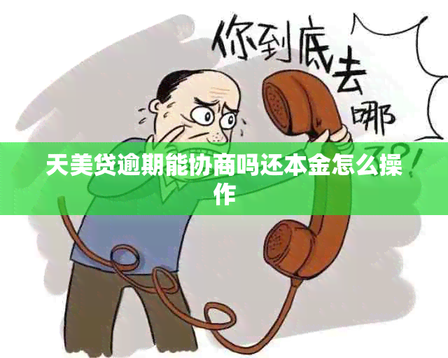 天美贷逾期能协商吗还本金怎么操作