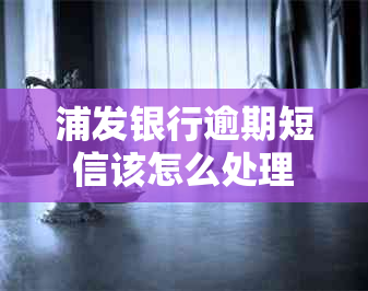 浦发银行逾期短信该怎么处理