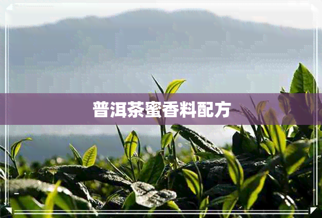 普洱茶蜜香料配方 普洱茶蜜香料配方
