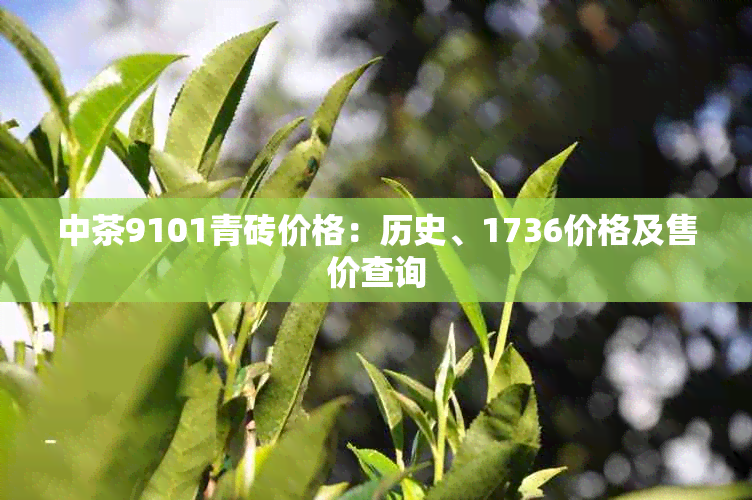 中茶9101青砖价格:历史、1736价格及售价查询