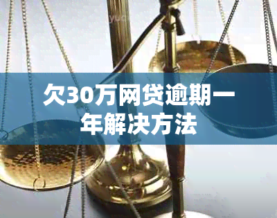 欠30万网贷逾期一年解决方法