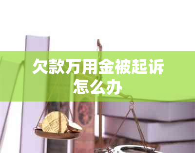 欠款万用金被起诉怎么办