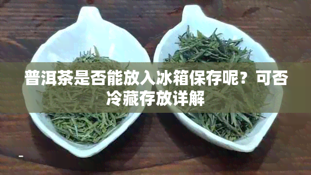 普洱茶是否能放入冰箱保存呢?可否冷藏存放详解