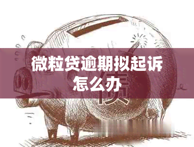 微粒贷逾期拟起诉怎么办