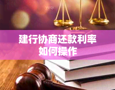 建行协商还款利率如何操作