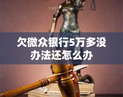 欠微众银行5万多没办法还怎么办