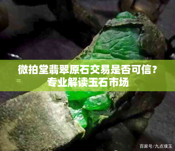 微拍堂翡翠原石交易是否可信?专业解读玉石市场