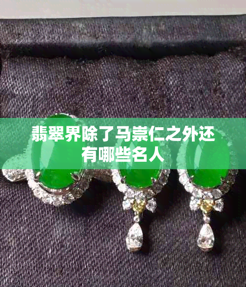 翡翠界除了马崇仁之外还有哪些名人