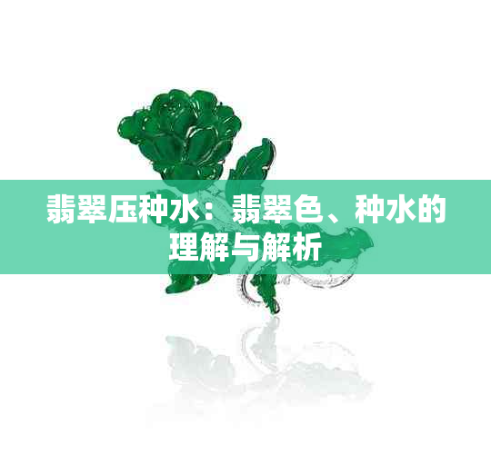 翡翠压种水：翡翠色、种水的理解与解析