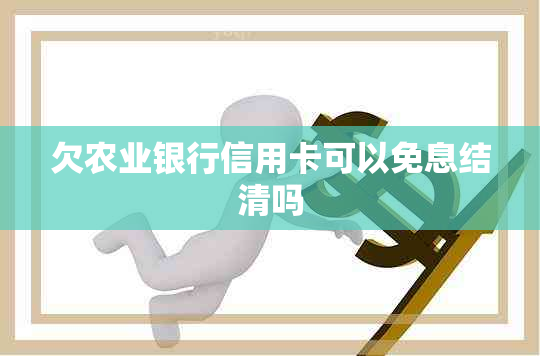 欠农业银行信用卡可以免息结清吗